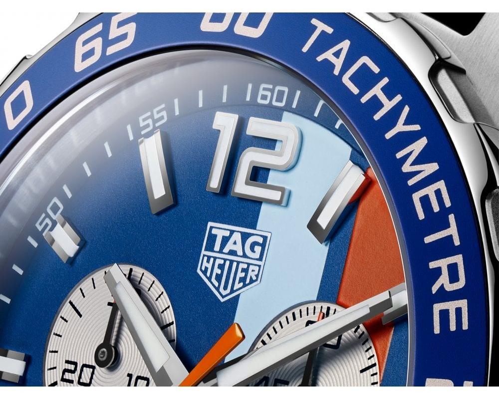 Tag Heuer Formula 1 Gulf Edition Blue Dial Blue Leather Strap Watch for Men - CAZ101N.FC8243 Authentic Buy Shop Now