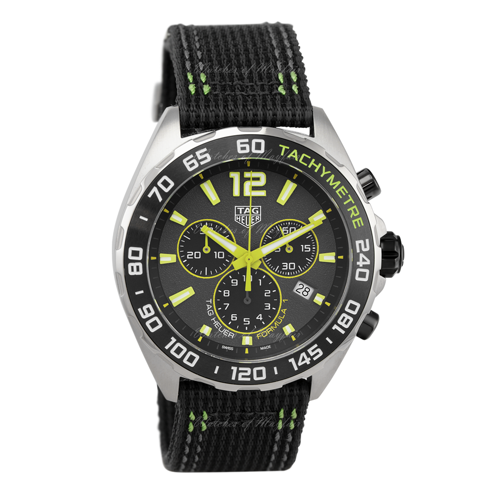 Tag Heuer Formula 1 Chronograph Grey Dial Black Nylon Strap Watch for Men - CAZ101AG.FC8304 Authentic Buy Shop Now