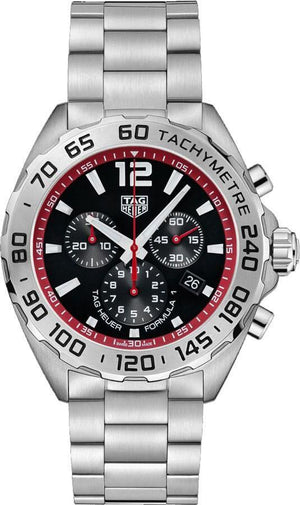 Tag Heuer Formula 1 Chronograph Black Dial Silver Steel Strap Watch for Men - CAZ101Y.BA0842 Authentic Buy Shop Now