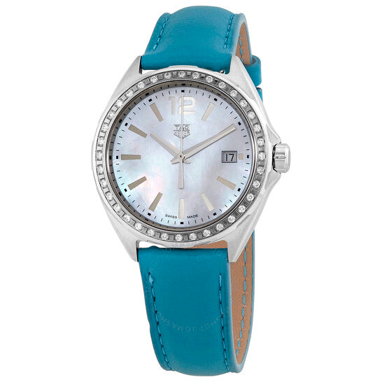 Tag Heuer Formula 1 Quartz Diamonds Mother of Pearl Dial Blue Leather Strap Watch for Women - WBJ131A.FC8256 Authentic Buy Shop Now