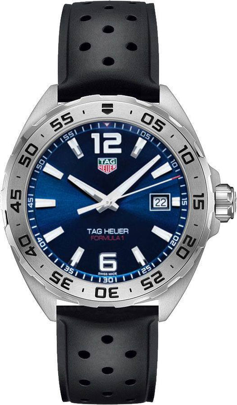 Tag Heuer Formula 1 Quartz Blue Dial Black Rubber Strap Watch for Men - WAZ1118.FT8023 Authentic Buy Shop Now