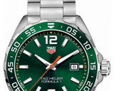 Tag Heuer Formula 1 Quartz Green Dial Silver Steel Strap Watch for Men - WAZ1017.BA0842 Authentic Buy Shop Now
