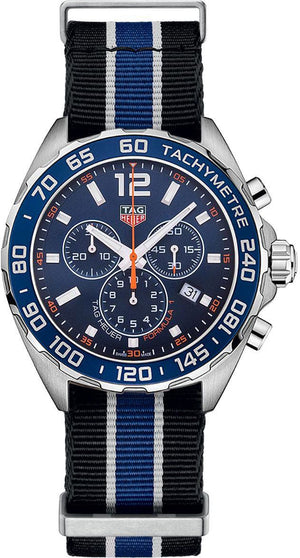 Tag Heuer Formula 1 Chronograph Blue Dial Two Tone NATO Strap Watch for Men - CAZ1014.FC8197 Authentic Buy Shop Now