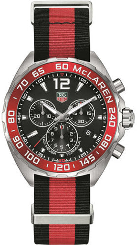 Tag Heuer Formula 1 McLaren Limited Edition Chronograph Black Dial Two Tone NATO Strap Watch for Men - CAZ1112.FC8188 Authentic Buy Shop Now