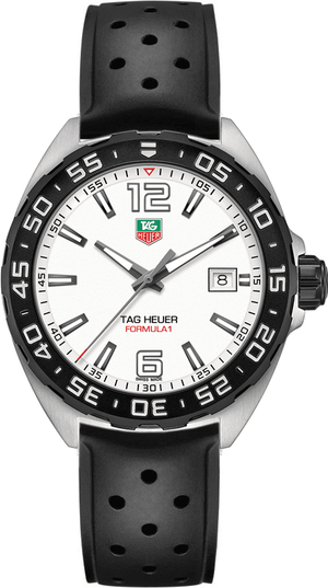 Tag Heuer Formula 1 Quartz White Dial Black Rubber Strap Watch for Men - WAZ1111.FT8023 Authentic Buy Shop Now