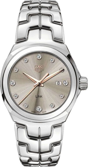 Tag Heuer Link Quartz Brown Dial Silver Steel Strap Watch for Women - WBC131E.BA0649 Authentic Buy Shop Now