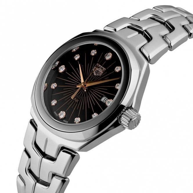 Tag Heuer Link Quartz Black Dial Silver Steel Strap Watch for Women - WBC131F.BA0649 Authentic Buy Shop Now