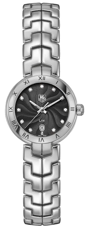 Tag Heuer Link Quartz Diamonds Black Dial Silver Steel Strap Watch for Women - WAT1410.BA0954 Authentic Buy Shop Now