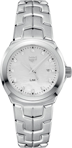 Tag Heuer Link Quartz Diamonds Mother of Pearl Dial Silver Steel Strap Watch for Women - WBC1312.BA0600 Authentic Buy Shop Now
