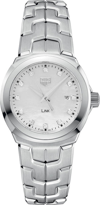 Tag Heuer Link Quartz Diamonds Mother of Pearl Dial Silver Steel Strap Watch for Women - WBC1312.BA0600 Authentic Buy Shop Now