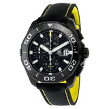 Tag Heuer Aquaracer Chronograph PVD Black Dial Black Nylon Strap Watch for Men - CAY218A.FC6361 Authentic Buy Shop Now