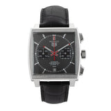 Tag Heuer Monaco Calibre 12 Final Edition Chronograph Grey Dial Black Leather Strap Watch for Men - CAW211J.FC6476 Authentic Buy Shop Now