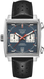 Tag Heuer Monaco Automatic Chronograph Blue Dial Black Leather Strap Watch for Men - CAW211P.FC6356 Authentic Buy Shop Now