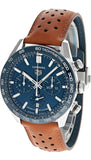 Tag Heuer Carrera Automatic Chronograph Blue Dial Brown Leather Strap Watch for Men - CBN2A1A.FC6537 Authentic Buy Shop Now