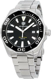 Tag Heuer Aquaracer Quartz Black Dial Silver Steel Strap Watch for Men - WAY101A.BA0746 Authentic Buy Shop Now