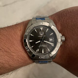 Tag Heuer Aquaracer Automatic Anthracite Grey Dial Silver Steel Strap Watch for Men - WAY2113.BA0928 Authentic Buy Shop Now