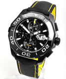 Tag Heuer Aquaracer Chronograph PVD Black Dial Black Nylon Strap Watch for Men - CAY218A.FC6361 Authentic Buy Shop Now