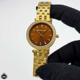 Michael Kors Darci Amber Dial Gold Steel Strap Watch for Women - MK3408 Authentic Buy Shop Now