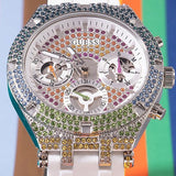 Guess Glitz Pride Limited Edition White Dial White Rubber Strap Watch for Women - GW0407L4 Authentic Buy Shop Now