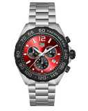 Tag Heuer Formula 1 Chronograph Red Dial Silver Steel Strap Watch for Men - CAZ101AN.BA0842 Authentic Buy Shop Now