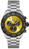 Tag Heuer Formula 1 Quartz Chronograph Yellow Dial Silver Steel Strap Watch for Men - CAZ101AM.BA0842 Authentic Buy Shop Now