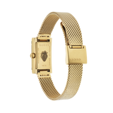 Gucci G Frame Quartz Diamonds White Red Blue Dial Gold Mesh Bracelet Watch For Women - YA147511 Authentic Buy Shop Now