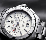 Tag Heuer Aquaracer Chronograph White Dial Silver Steel Strap Watch for Men - WAY111Y.BA0928 Authentic Buy Shop Now