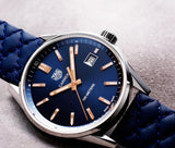 Tag Heuer Carrera Quartz Blue Dial Blue Calfskin Leather Strap Watch for Women - WAR1112.FC6391 Authentic Buy Shop Now