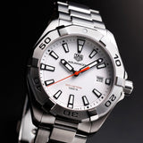 Tag Heuer Aquaracer Quartz White Dial Silver Steel Strap Watch for Men - WBD1111.BA0928 Authentic Buy Shop Now