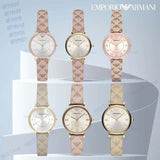 Emporio Armani Classic Kappa White Dial Brown Leather Strap Watch For Women - AR11009 Authentic Buy Shop Now
