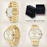 Tommy Hilfiger Daniel White Dial Gold Steel Strap Watch for Men - 1710415 Authentic Buy Shop Now