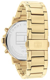 Tommy Hilfiger Tyson Chronograph Black Dial Gold Steel Strap Watch For Men - 1710589 Authentic Buy Shop Now