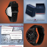 Tommy Hilfiger Justin Black Dial Black Rubber Strap Watch For Men - 1792056 Authentic Buy Shop Now