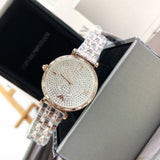 Emporio Armani Gianni T-Bar Silver Dial Two Tone Steel Strap Watch For Women - AR11293 Authentic Buy Shop Now