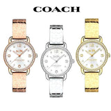 Coach Delancey Diamonds Silver Dial Gold Steel Strap Watch for Women - 14502354 Authentic Buy Shop Now
