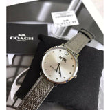 Coach Slim Easton Silver Dial Grey Leather Strap Watch for Women - 14502686 Authentic Buy Shop Now
