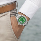 Tag Heuer Aquaracer Diamonds Emerald Green Dial Silver Steel Strap Watch for Women - WBD1316.BA0740 Authentic Buy Shop Now
