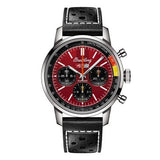 Breitling Top Time B01 Chevrolet Corvette Red Dial Black Leather Strap Watch for Men - AB01761A1K1X1 Authentic Buy Shop Now