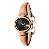 Gucci Guccissima Collection Quartz Black Dial Rose Gold Steel Strap Watch For Women - YA134509 Authentic Buy Shop Now