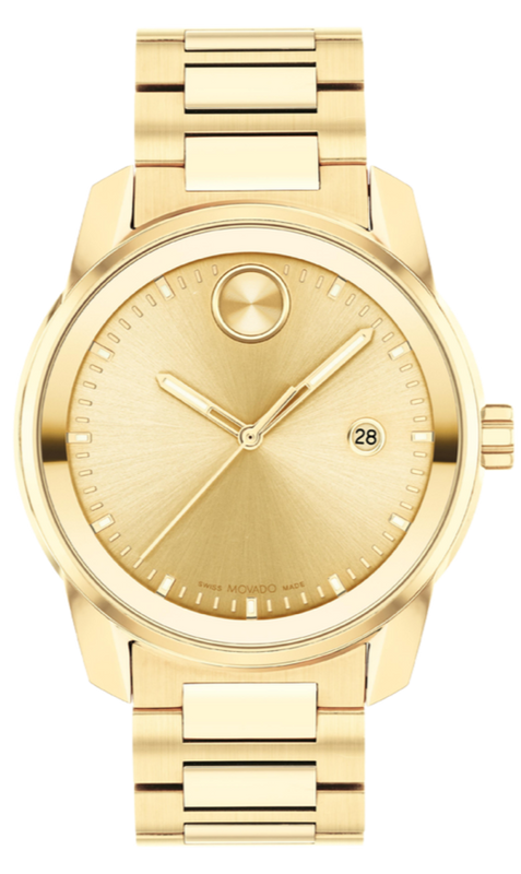 Movado Bold Verso Gold Dial Gold Steel Strap Watch for Men - 3600861 Authentic Buy Shop Now