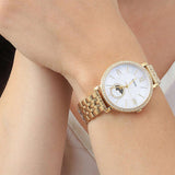 Fossil Jacqueline Moonphase Mother of Pearl Dial Gold Steel Strap Watch for Women - ES5167 Authentic Buy Shop Now