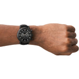 Emporio Armani Luigi Analog Black Dial Black Leather Strap Watch For Men - AR11450 Authentic Buy Shop Now