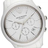 Emporio Armani Ceramica Chronograph White Dial White Strap Watch For Men - AR1453 Authentic Buy Shop Now