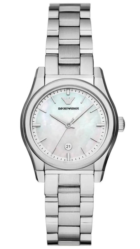 Emporio Armani Federica Mother of Pearl Dial Silver Steel Strap Watch For Women - AR11557 Authentic Buy Shop Now