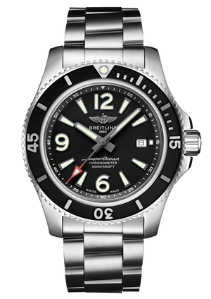 Breitling Superocean Automatic 44mm Black Dial Silver Steel Strap Watch for Men - A17367D71B1A1 Authentic Buy Shop Now