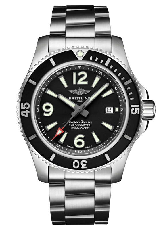 Breitling Superocean Automatic 44mm Black Dial Silver Steel Strap Watch for Men - A17367D71B1A1 Authentic Buy Shop Now