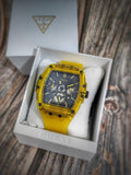 Guess Phoenix Multi Function Black Dial Yellow Rubber Strap Watch for Men - GW0203G6 Authentic Buy Shop Now