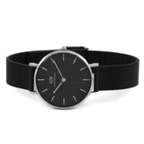 Daniel Wellington Petite Ashfield Black Dial Black Mesh Strap Watch For Women - DW00100202 Authentic Buy Shop Now