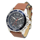 Coach Kent Chronograph Blue Dial Brown Leather Strap Watch for Men - 14602560 Authentic Buy Shop Now