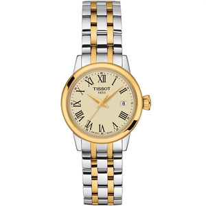 Tissot Classic Dream Lady Gold Dial Two Tone Steel Strap Watch For Women - T129.210.22.263.00 Authentic Buy Shop Now